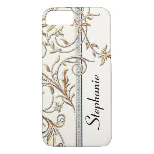 Funda Para iPhone 8/7 Joya Antiqued del remolino de oro del oro falsa