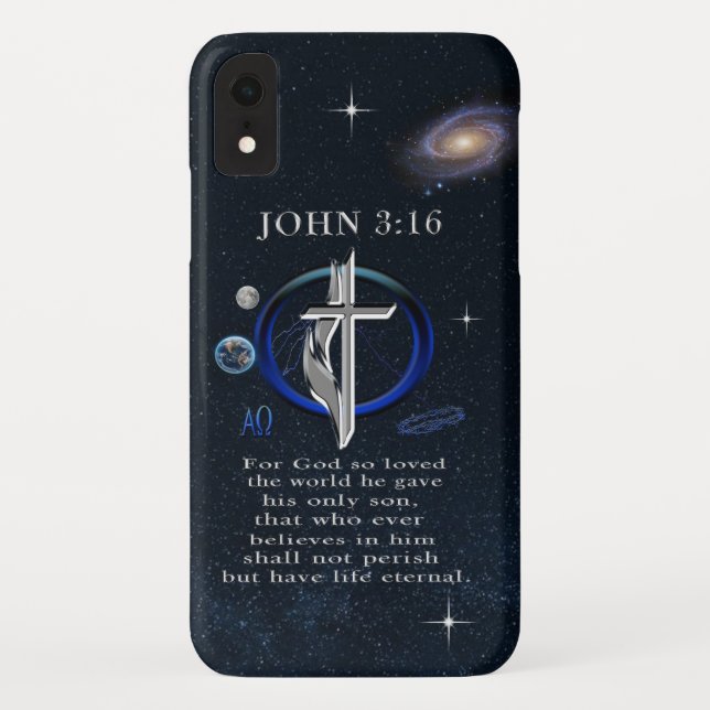 Funda De Case-Mate Para iPhone Juan 3:16 cristiano  (Reverso)