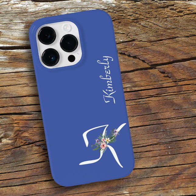 Funda De Case-Mate Para iPhone Jubilación de monograma floral K (Subido por el creador)