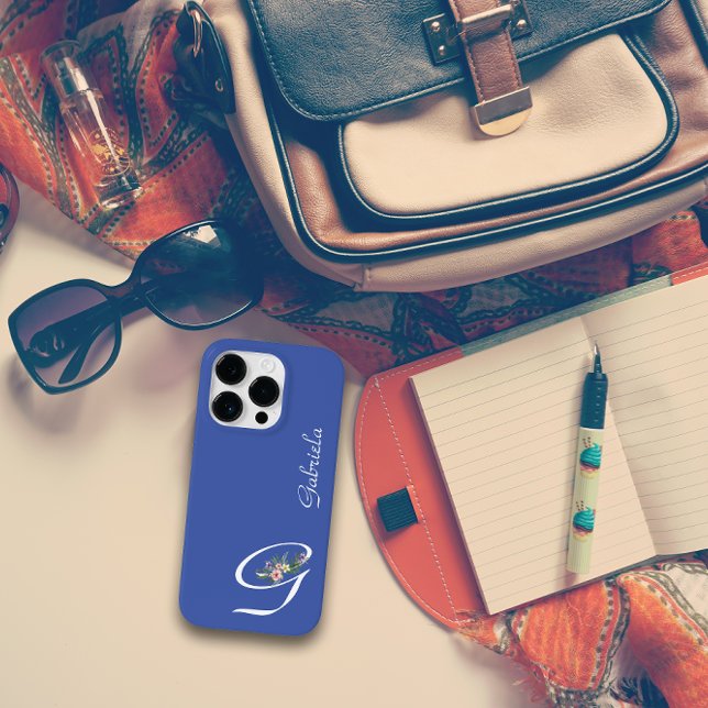 Funda De Case-Mate Para iPhone Jubilación de Monograma G Floral (Subido por el creador)