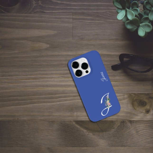 Funda De Case-Mate Para iPhone Jubilación de Monograma J Floral (Subido por el creador)