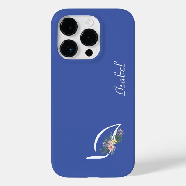 Funda De Case-Mate Para iPhone Jubilación del Monograma Floral I (Reverso )