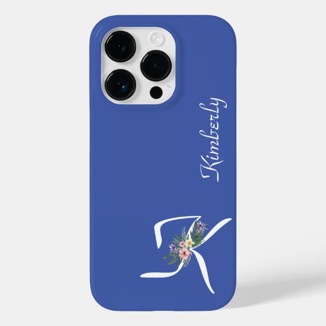 Funda De Case-Mate Para iPhone Jubilación del Monograma Floral I (Reverso )