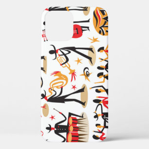 Funda Para iPhone 12 Juego de iconos de jazz: fondo blanco aislado