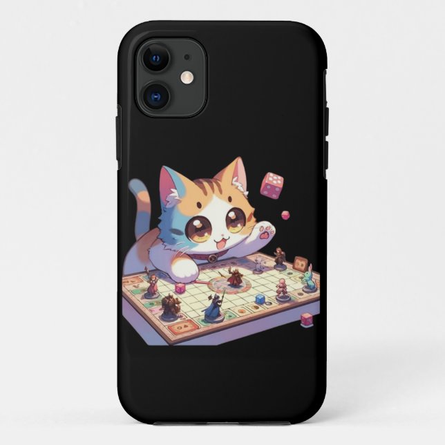 Funda De Case-Mate Para iPhone Juego de Mesa Gato Lanzando Dados (Reverso)
