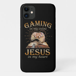 Funda Para iPhone 11 Juegos en mis venas, Jesús en mi corazón