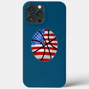 Funda Para iPhone 13 Pro Max Jugador de Baloncesto Bandera Americana 4 de Julio