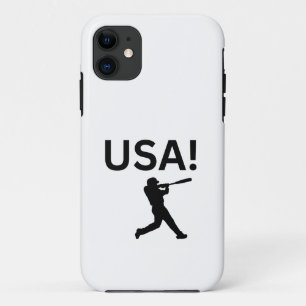 Funda Para iPhone 11 jugador de béisbol de EE. UU. usando punto como pe