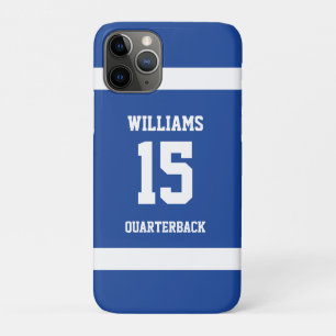 Funda Para iPhone 11 Pro Jugador de Deportes Azul Real y Blanco
