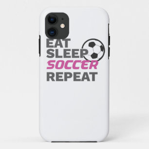 Funda Para iPhone 11 Jugador de fútbol come Sleep Soccer Repeat Soccer 