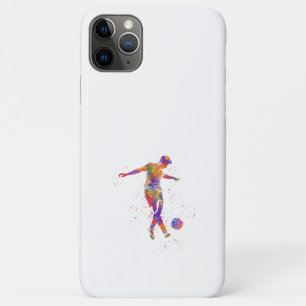 Funda Para iPhone 11 Pro Max Jugador de fútbol en acuarela