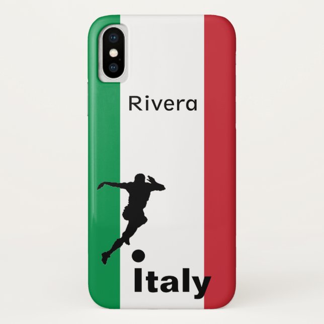 Funda De Case-Mate Para iPhone Jugador de fútbol, personalizable italiano (Reverso)