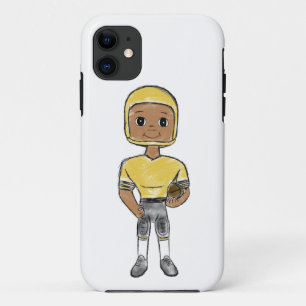 Funda Para iPhone 11 jugador de fútbol retro vintage amarillo negro sim