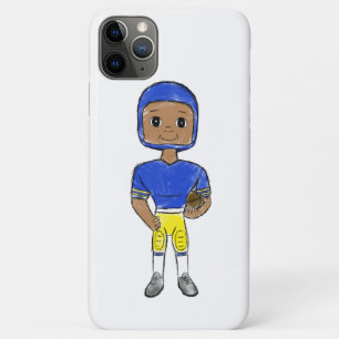 Funda Para iPhone 11 Pro Max jugador de fútbol retro vintage azul amarillo simp