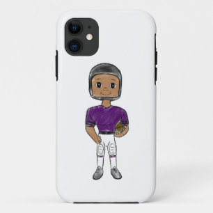 Funda Para iPhone 11 jugador de fútbol retro vintage púrpura negro simp