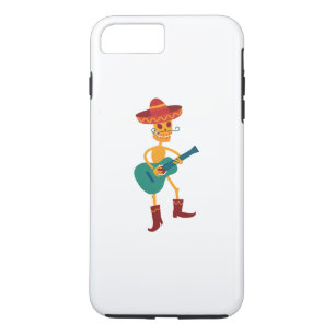 Funda Para iPhone 8 Plus/7 Plus Jugador de Guitarra de Esqueleto Festivo