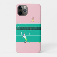 Jugador de partido de tenis de arte moderno Pink G