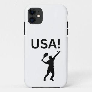 Funda Para iPhone 11 jugador de tenis de EE. UU. usando un punto como p