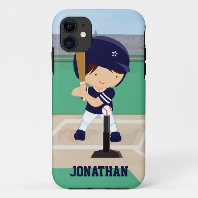 Funda De Case-Mate Para iPhone Jugador lindo personalizado del dibujo animado del (Reverso)