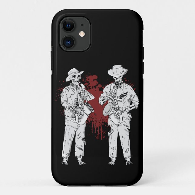 Funda De Case-Mate Para iPhone Jugador saxofón Hombres Música Gran Banda Saxofoni (Reverso)