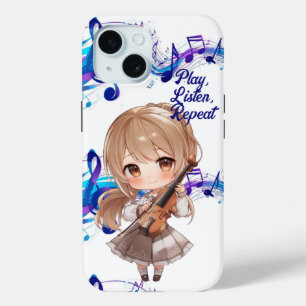 Funda Para iPhone 15 Jugar, Escuchar, Repetir