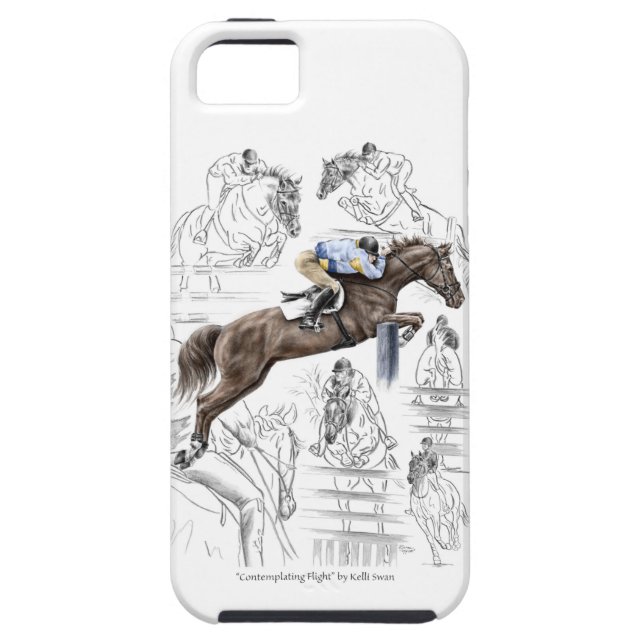 Funda De Case-Mate Para iPhone Jumper Horses Fences Montaje (Atrás)