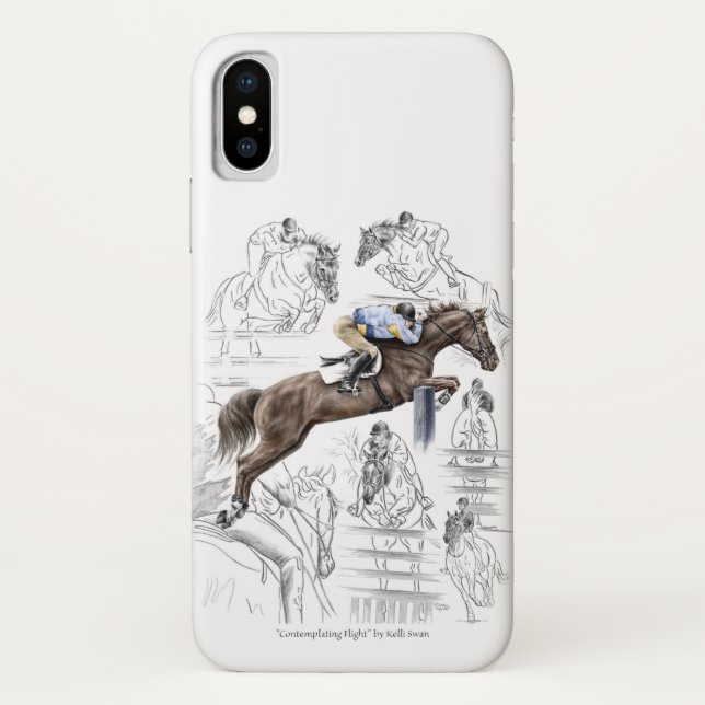 Funda De Case-Mate Para iPhone Jumper Horses Fences Montaje (Reverso)