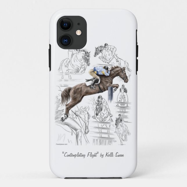 Funda De Case-Mate Para iPhone Jumper Horses Fences Montaje (Reverso)