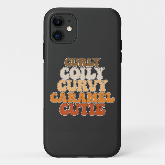 Funda De Case-Mate Para iPhone JunetDecir Curly Coily Curvy Caramel Cutie (Reverso)