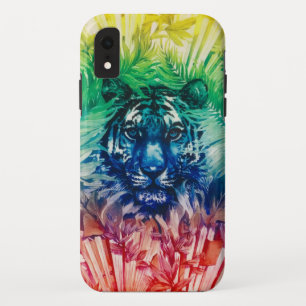 Funda Para iPhone XR Jungla de viajes Hojas Tropicales de Tigres Salvaj