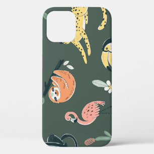 Funda Para iPhone 12 Jungle Animales Flora vintage Fauna
