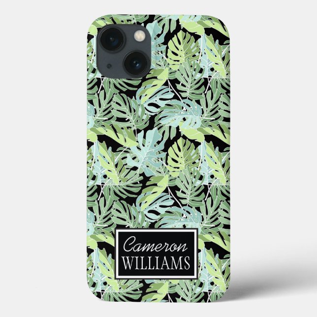 Funda De Case-Mate Para iPhone Jungle Floral Pattern | Add Your Name (Reverso)
