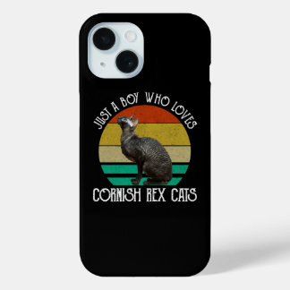 Funda Para iPhone 15 Just A Boy Who Loves Cornish Rex Cats