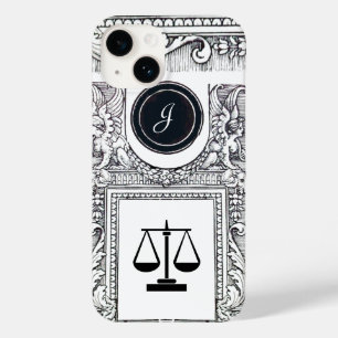 Funda Para iPhone 14 De Case-Mate JUSTICIA OFICINA JURÍDICA, ATTORNEY Monograma Blan