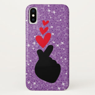 Funda Para iPhone X K-Pop Idol Finger Heart + Amor Símbolo Estuche d