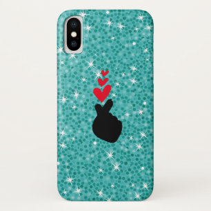Funda Para iPhone X K-Pop Idol Finger Heart + Amor Símbolo Estuche d