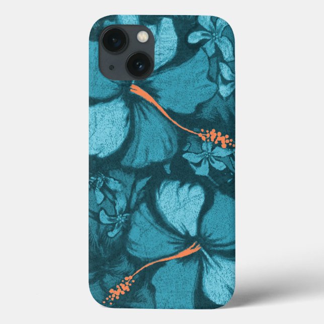 Funda De Case-Mate Para iPhone Kahala Hibiscus Ilustracion de rock de lava hawaia (Reverso)