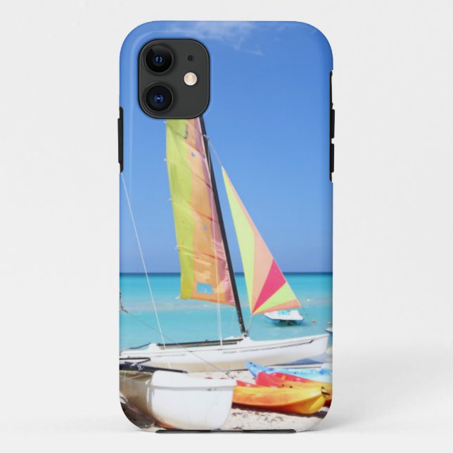 Funda De Case-Mate Para iPhone Kajaks, catamaranes y playa cubana del Kayaks| (Reverso)