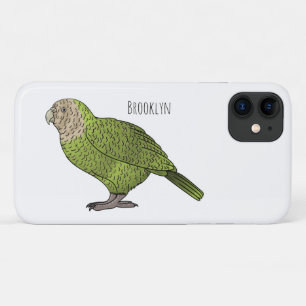 Funda Para iPhone 11 Kakapo bird cartoon illustration