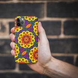 Funda Para iPhone 11 Pro Max Kaléïdoscope de fleurs dorées