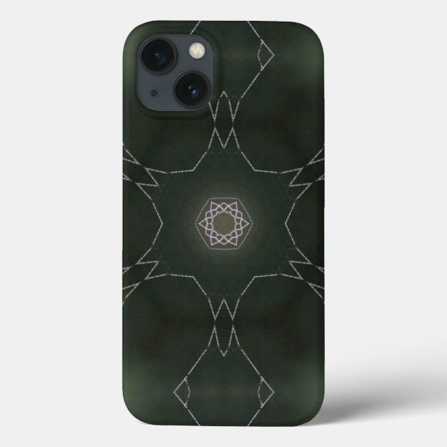 Funda De Case-Mate Para iPhone Kaleidoscope de fondo negro de estrella de dew (Reverso)