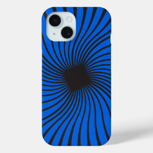 Funda Para iPhone 15 Kaleidoscope Negro y Azul brillante