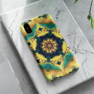 Funda Para iPhone 11 Kaleidoscopio psicodélico amarillo azul y verde