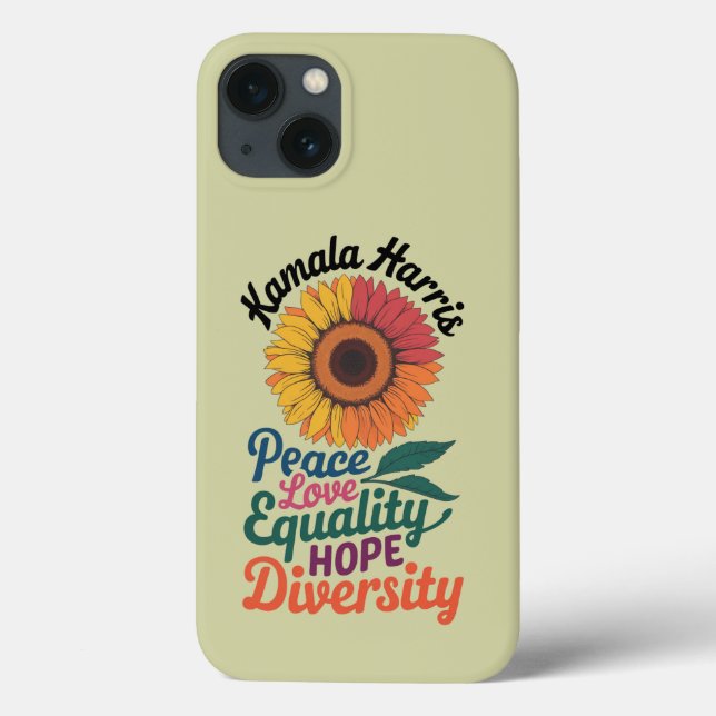 Funda De Case-Mate Para iPhone Kamala Harris Paz Amor Igualdad Esperanza Diversid (Reverso)