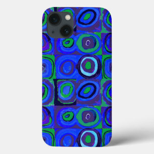 Funda Para iPhone 13 Kandinsky Farbstudie Quadrate Blue Squares