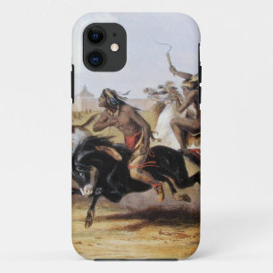 Funda Para iPhone 11 Karl Bodmer - Carreras de caballos de los sioux