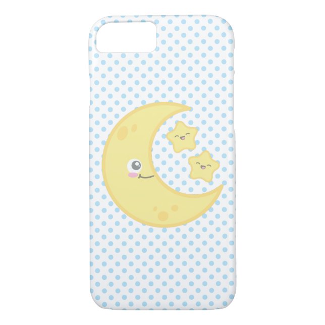 Funda De Case-Mate Para iPhone Kawaii Moon y Stars iPhone Case (Reverso)