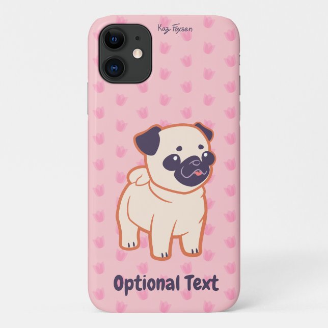 Funda De Case-Mate Para iPhone Kawaii Pug (Reverso)