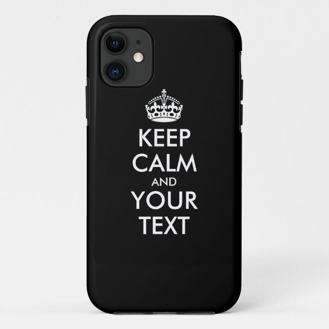 Funda De Case-Mate Para iPhone KEEP CALM y TU TEXTO personalizados - palabras bla (Reverso)