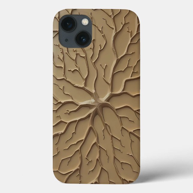Funda De Case-Mate Para iPhone Khaki Organic Embossed Pattern iPhone Case (Reverso)